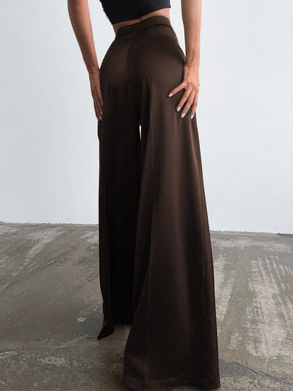 broek voor dames – Jorielle | Oversized Satijnen Wijde Broek