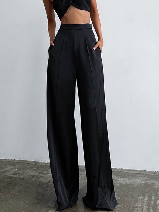 broek voor dames – Jorielle | Oversized Satijnen Wijde Broek