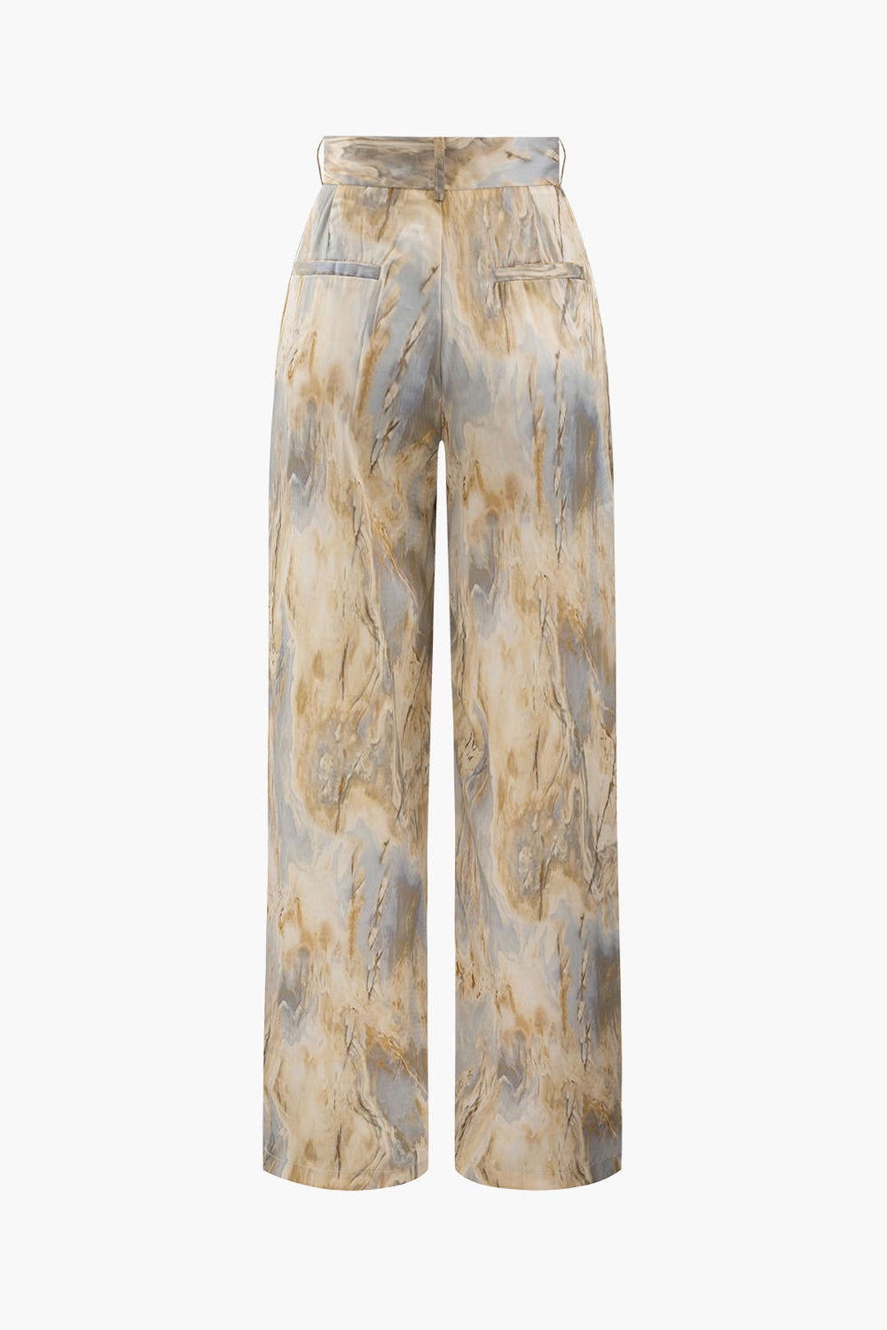 broek voor dames – Jossara | Marmerprint Hoge Taille Lange Broek