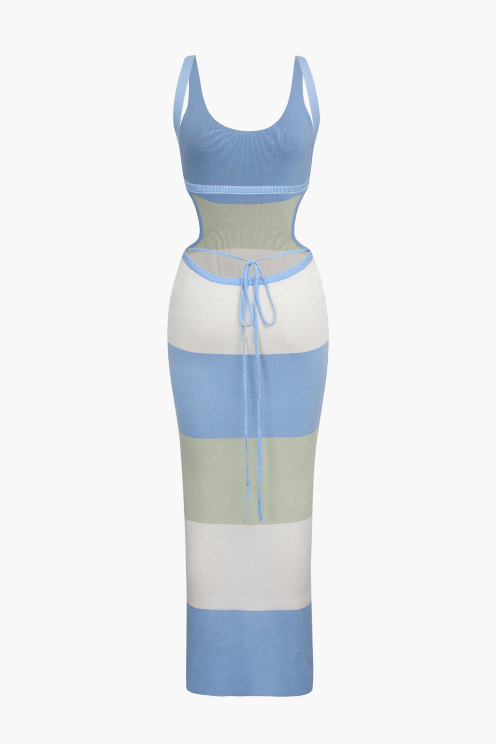 dress voor dames – Jovia | Multikleurige Gestreepte Maxidress Met Open Rug