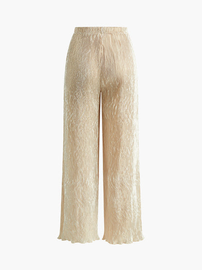 broek voor dames – Juvina | Crop Top Met Wijd Uitlopende Broek
