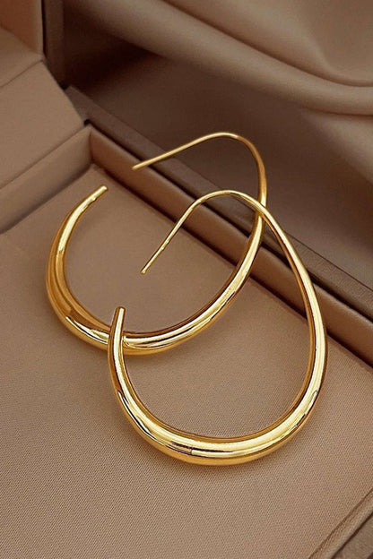 oorbellen voor dames – Kaira | Ovale Metalen Oorbellen