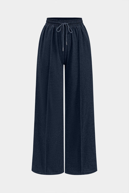 broek voor dames – Kaniah | Geplooide Wijde Broek Met Striksluiting