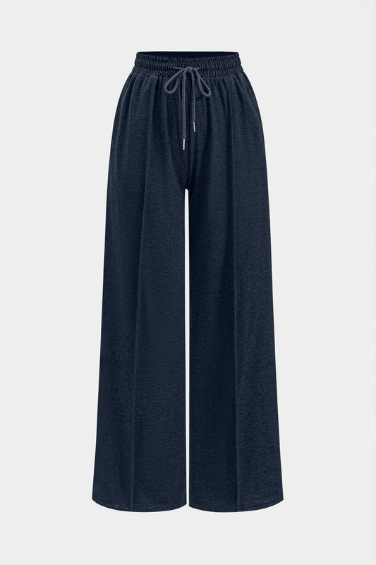 broek voor dames – Kaniah | Geplooide Wijde Broek Met Striksluiting