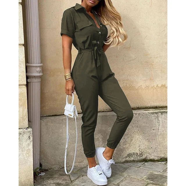 Helen | Utility Jumpsuit met Tailleceintuur - Fashion Lab