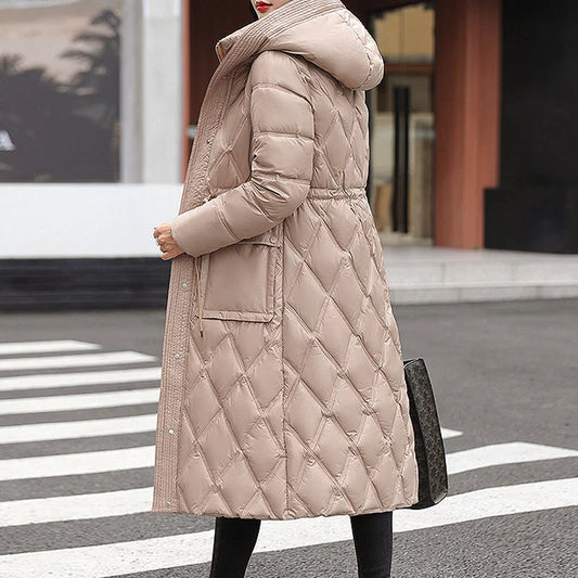 Soraya | Lange gewatteerde winterjas voor dames - Fashion Lab