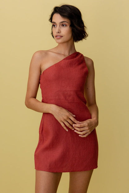 Lielle | Elegante en Comfortabele One Shoulder Jurk - Fashion Lab