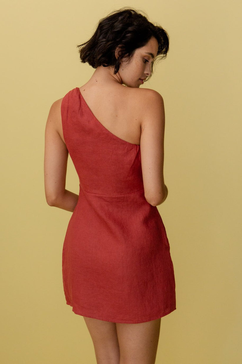 Lielle | Elegante en Comfortabele One Shoulder Jurk - Fashion Lab