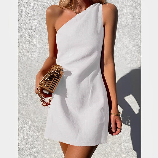 Lielle | Elegante en Comfortabele One Shoulder Jurk - Fashion Lab