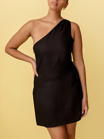 Lielle | Elegante en Comfortabele One Shoulder Jurk - Fashion Lab