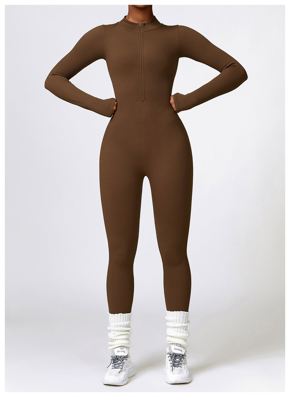 Lonnie | Jumpsuit Met Rits En Lange Mouwen - Fashion Lab