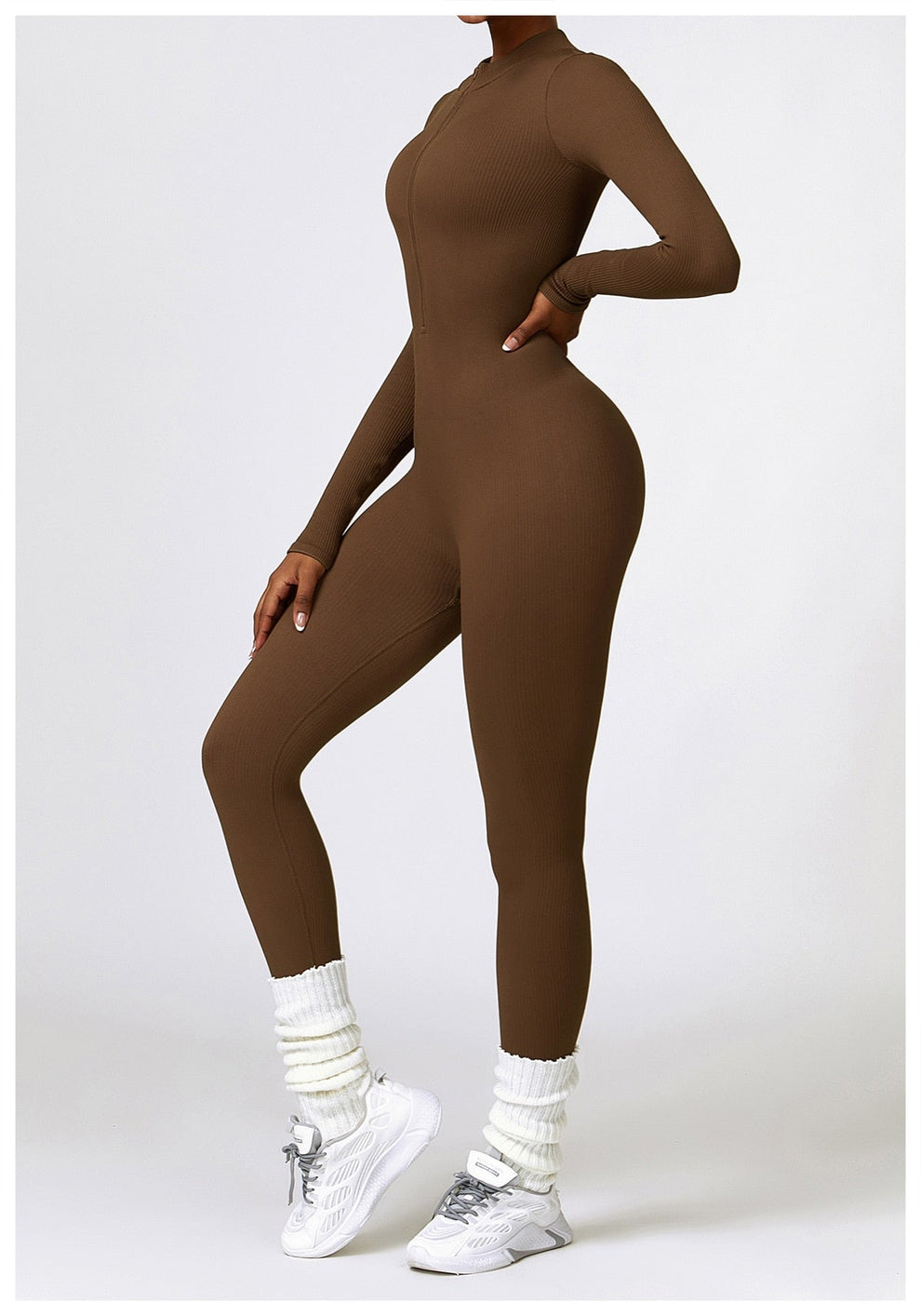 Lonnie | Jumpsuit Met Rits En Lange Mouwen - Fashion Lab