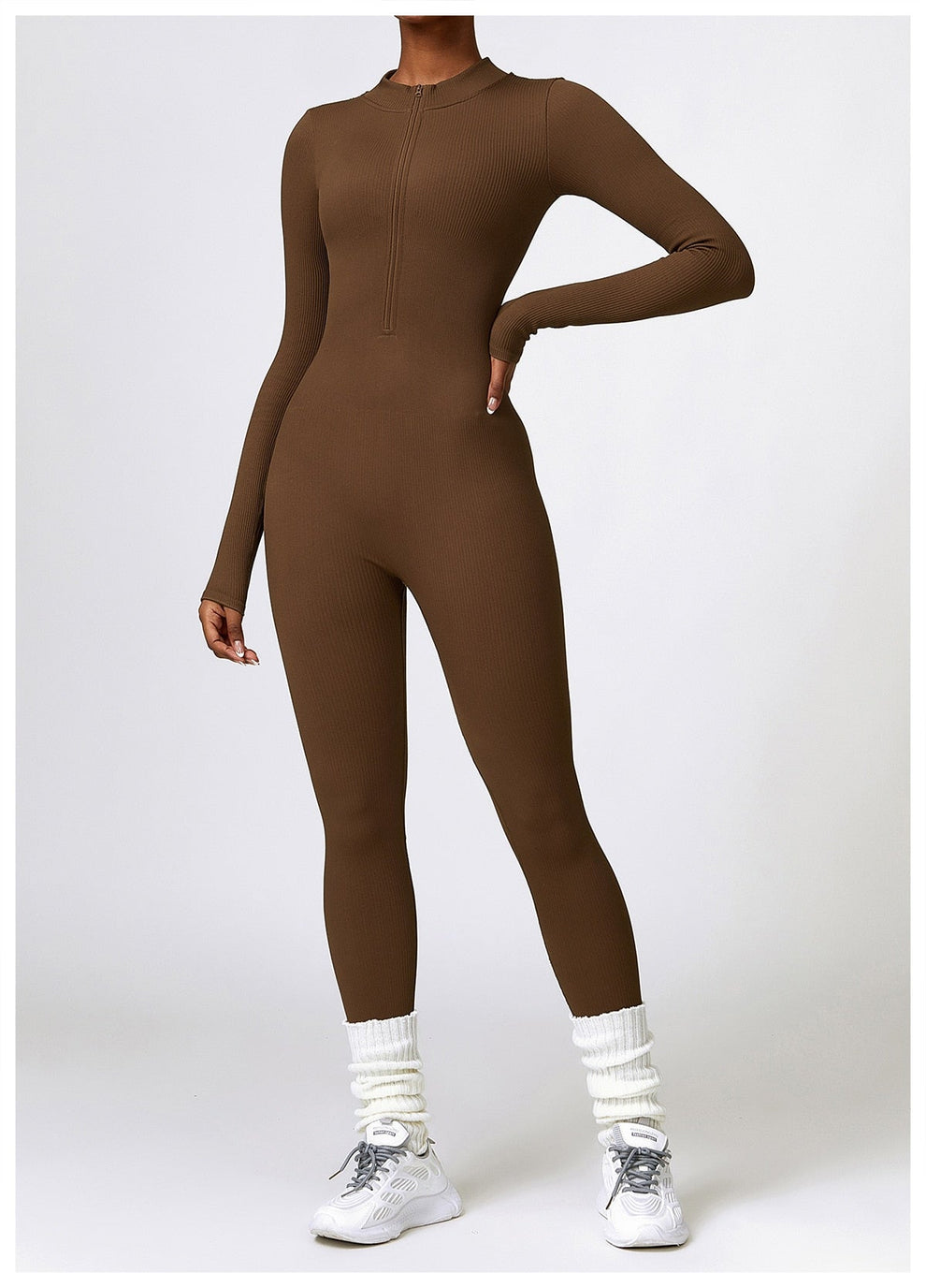 Lonnie | Jumpsuit Met Rits En Lange Mouwen - Fashion Lab