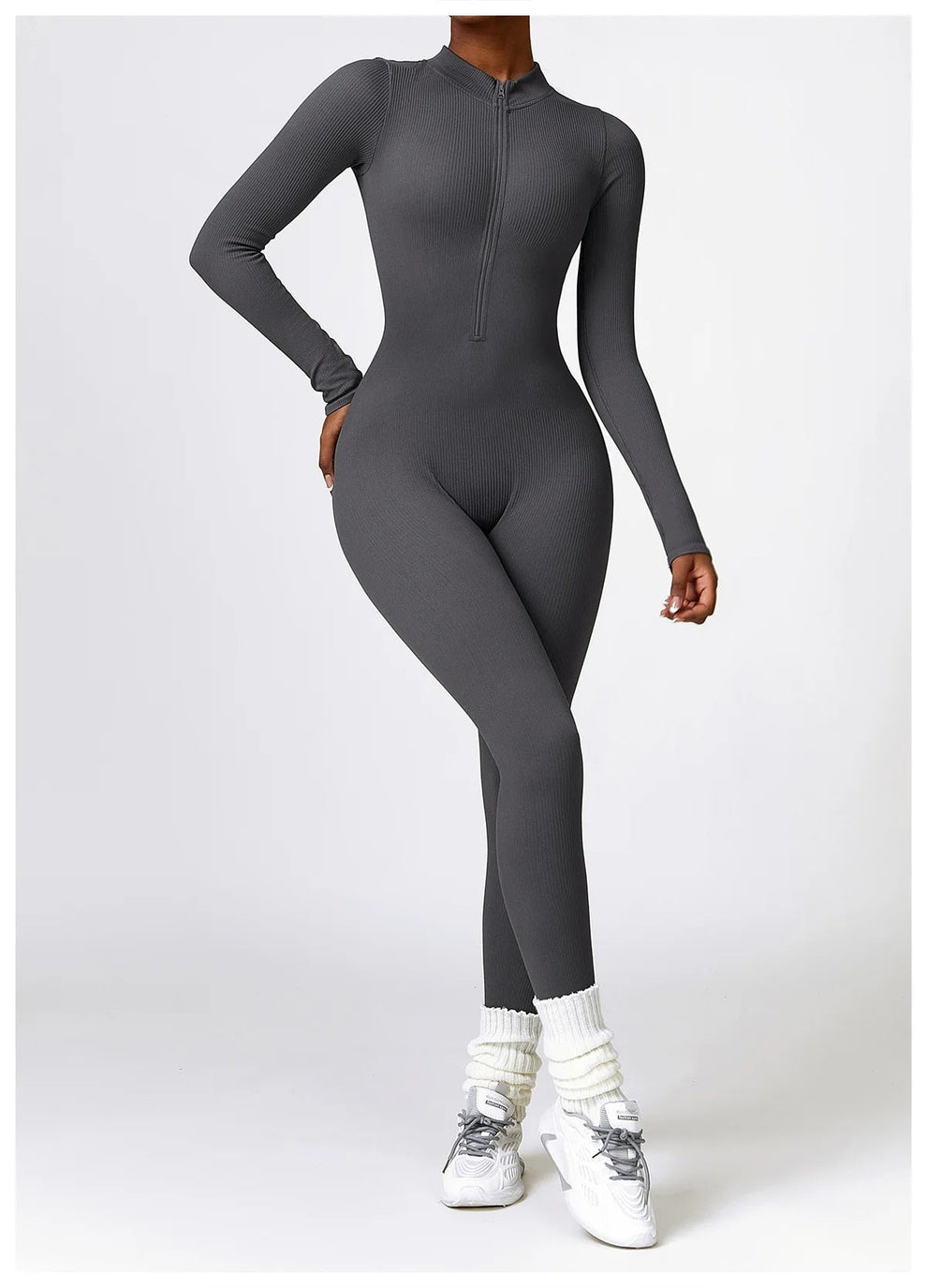 Lonnie | Jumpsuit Met Rits En Lange Mouwen - Fashion Lab