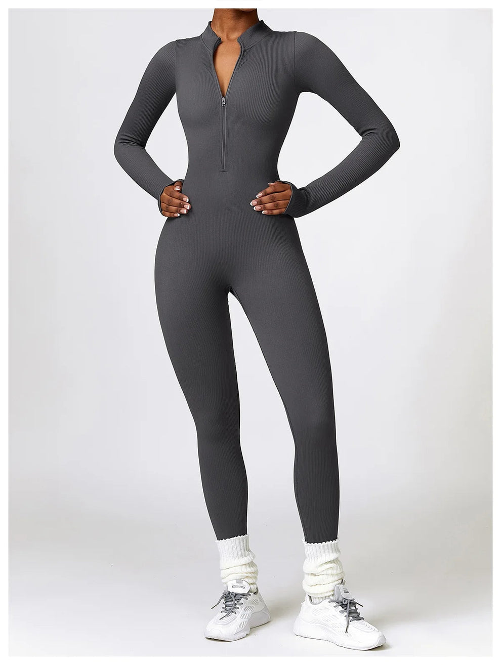 Lonnie | Jumpsuit Met Rits En Lange Mouwen - Fashion Lab