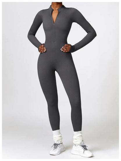 Lonnie | Jumpsuit Met Rits En Lange Mouwen - Fashion Lab
