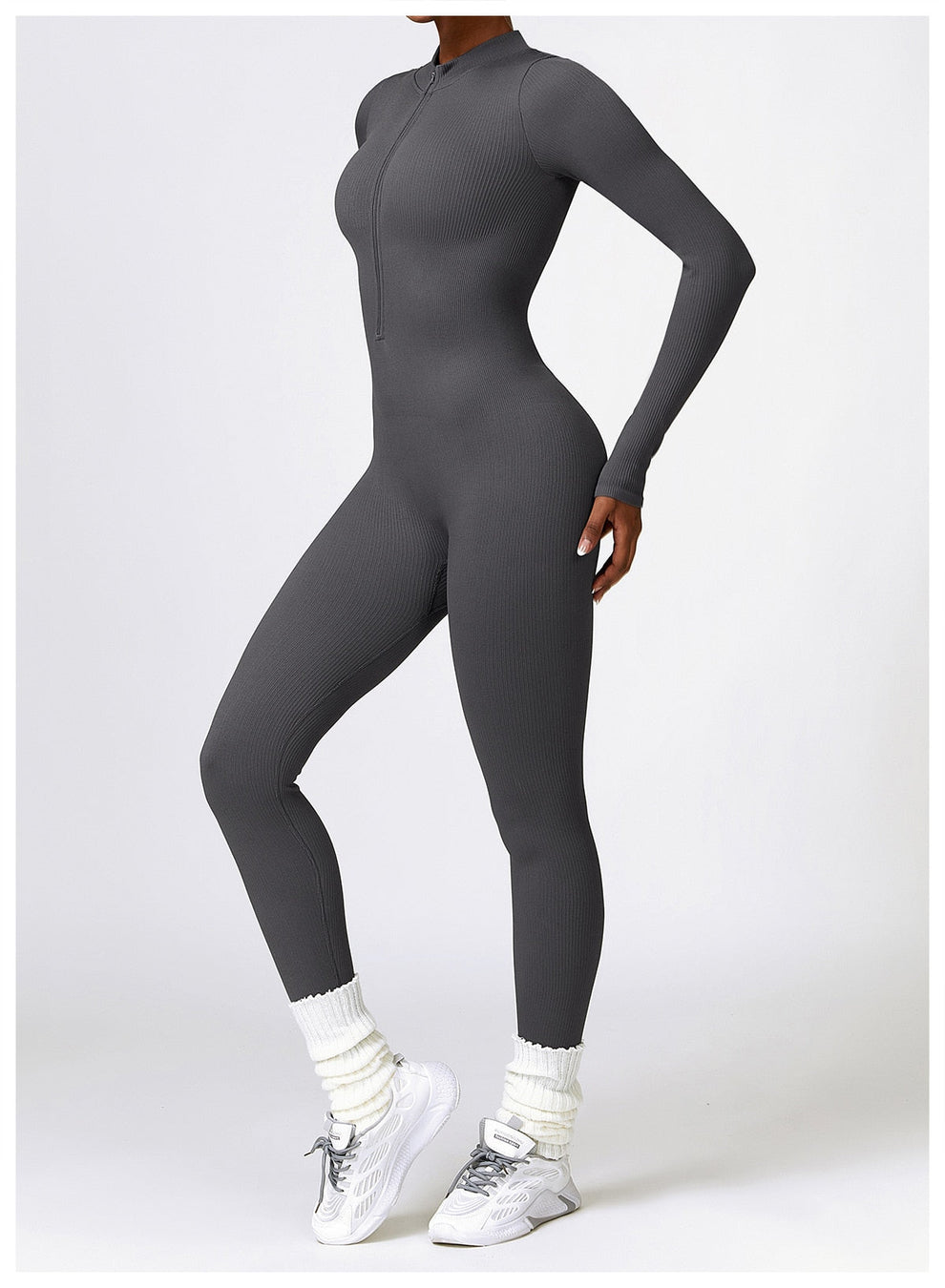 Lonnie | Jumpsuit Met Rits En Lange Mouwen - Fashion Lab