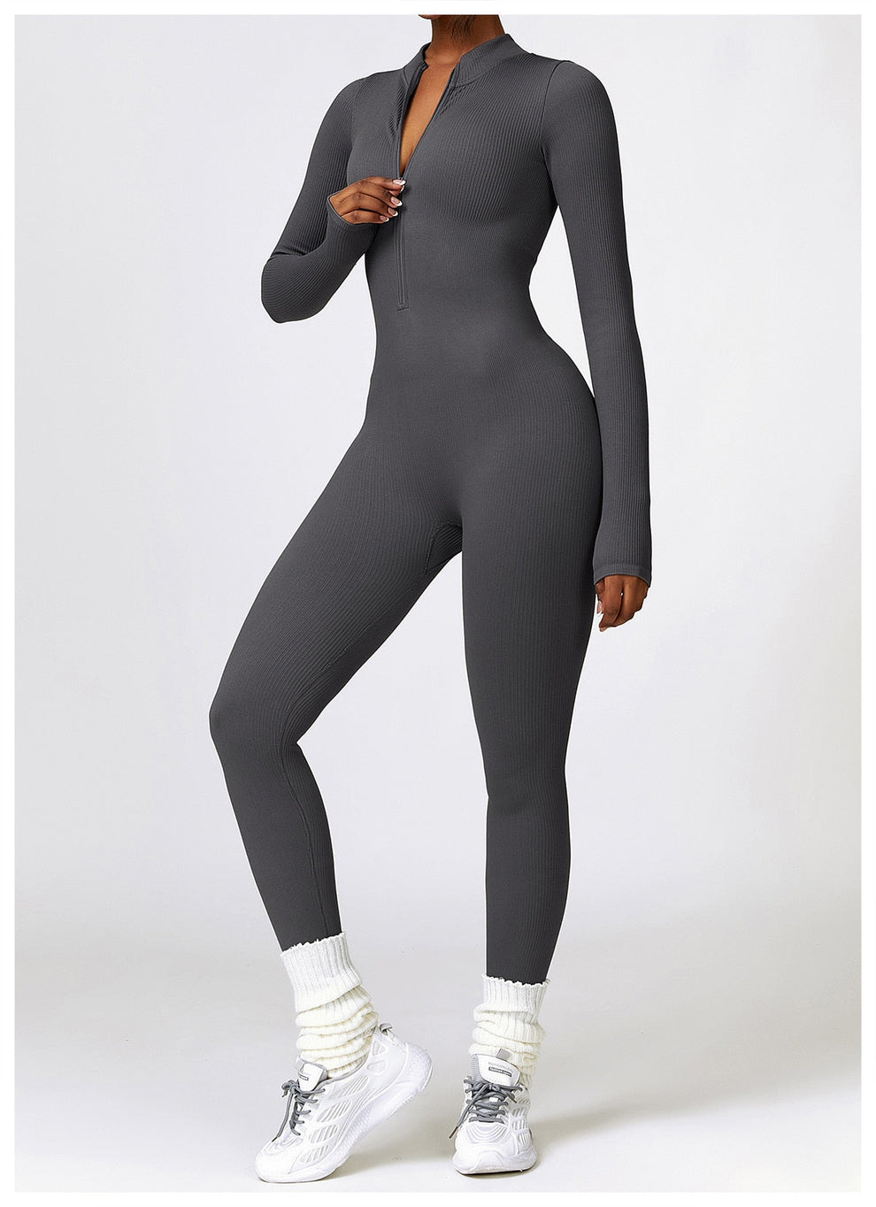Lonnie | Jumpsuit Met Rits En Lange Mouwen - Fashion Lab
