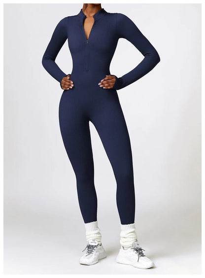 Lonnie | Jumpsuit Met Rits En Lange Mouwen - Fashion Lab