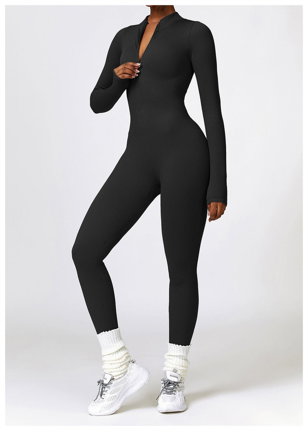 Lonnie | Jumpsuit Met Rits En Lange Mouwen - Fashion Lab