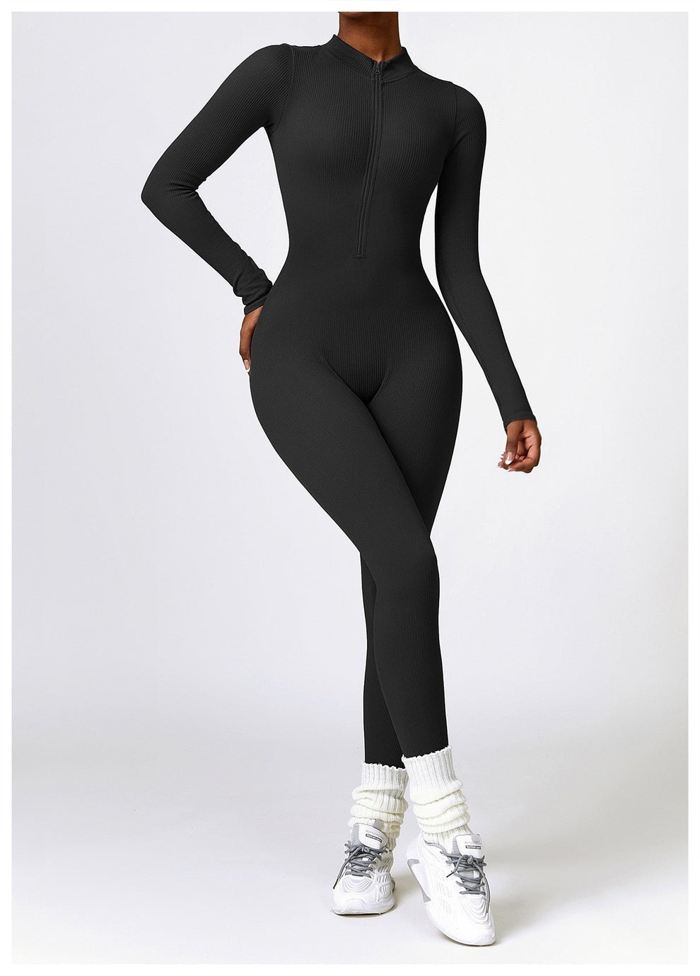 Lonnie | Jumpsuit Met Rits En Lange Mouwen - Fashion Lab