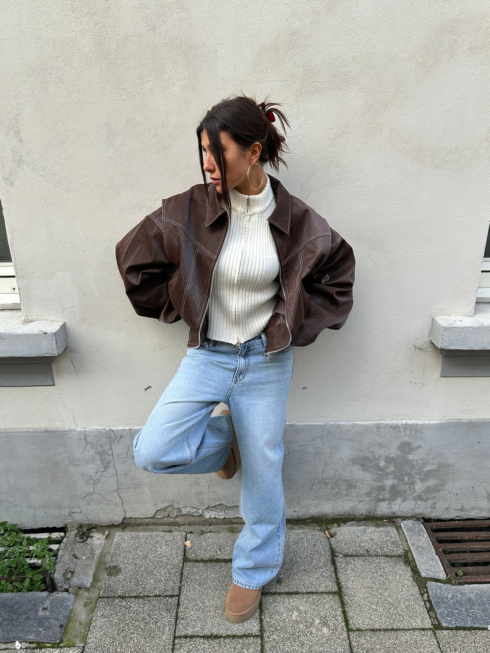 VIVIEN | Oversized leren jas - Fashion Lab