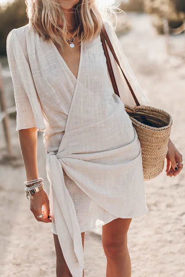 jurk voor dames – Morgana | Zomerse Losse Wikkeljurk