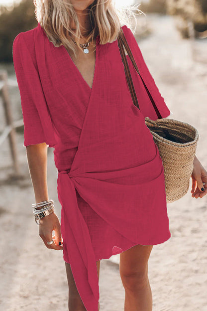 jurk voor dames – Morgana | Zomerse Losse Wikkeljurk