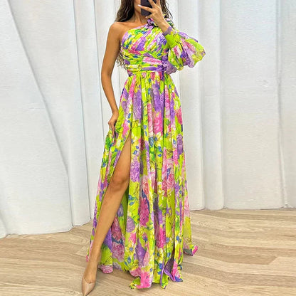 Naomi | Stijlvolle Bedrukte Jurk Met Lange Mouw - Fashion Lab