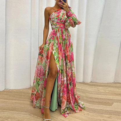 Naomi | Stijlvolle Bedrukte Jurk Met Lange Mouw - Fashion Lab