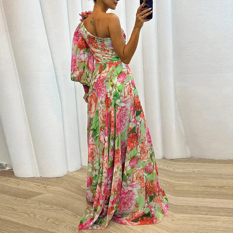 Naomi | Stijlvolle Bedrukte Jurk Met Lange Mouw - Fashion Lab