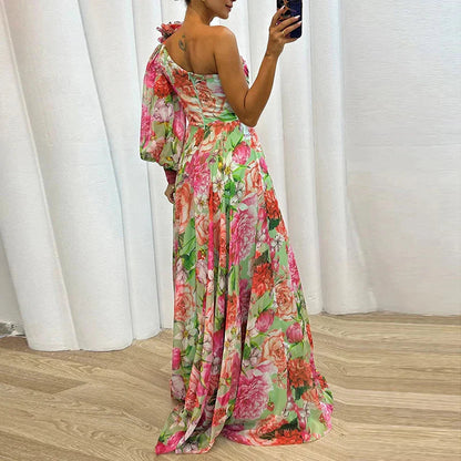 Naomi | Stijlvolle Bedrukte Jurk Met Lange Mouw - Fashion Lab