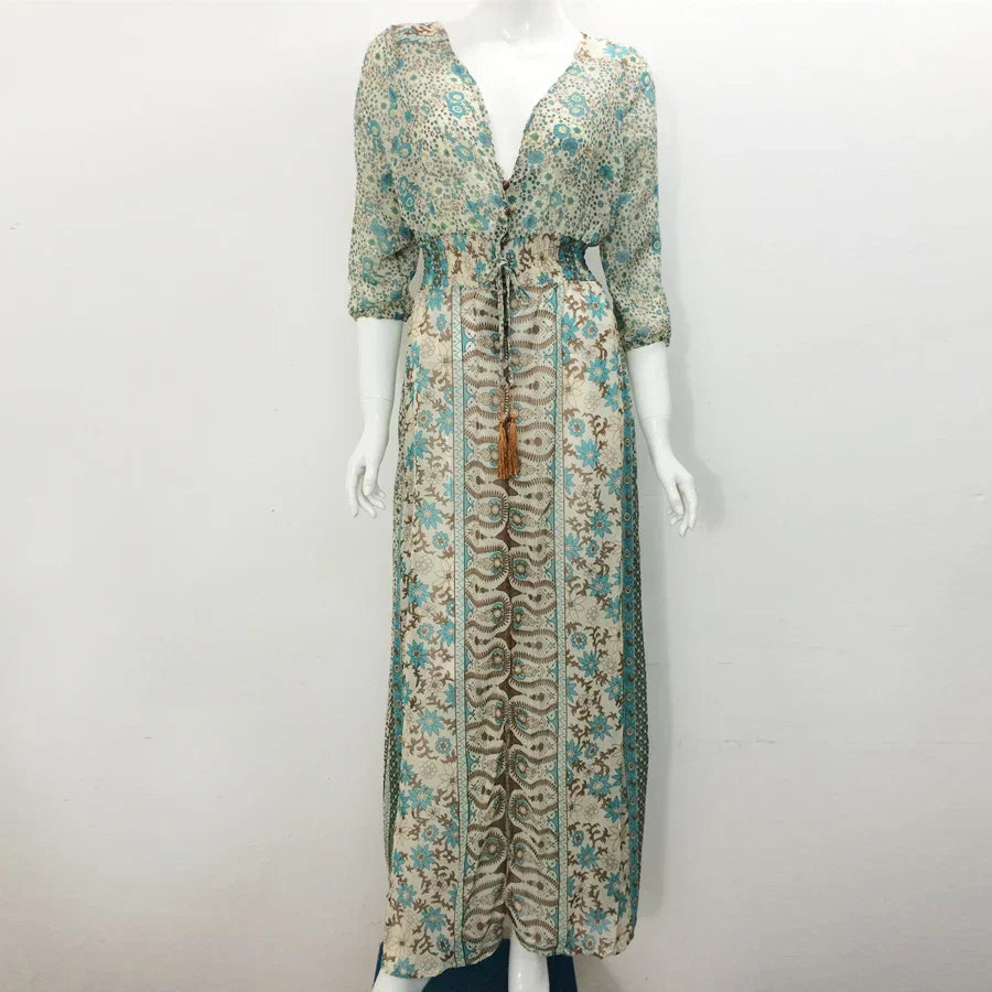 Naphisa | Bohemian Maxi Jurk Met Split - Fashion Lab