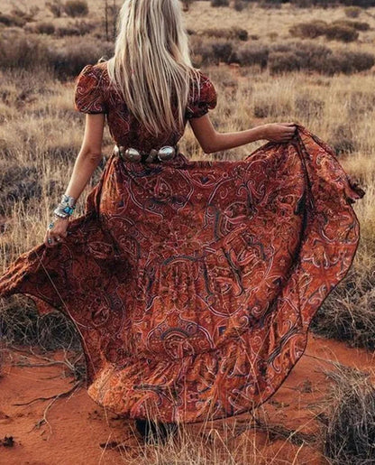 Naphisa | Bohemian Maxi Jurk Met Split - Fashion Lab