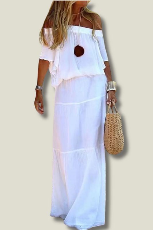 Natalia | Stijlvolle Zomerjurk Met Blote Schouders - Fashion Lab
