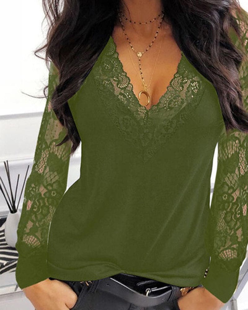 Nina | Kanten Mouwen Blouse - Fashion Lab