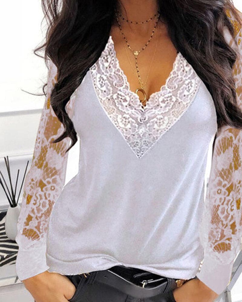 Nina | Kanten Mouwen Blouse - Fashion Lab