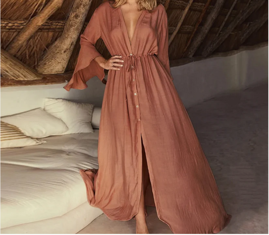 Oksana | Comfortabele Maxi Strand Jurk - Fashion Lab
