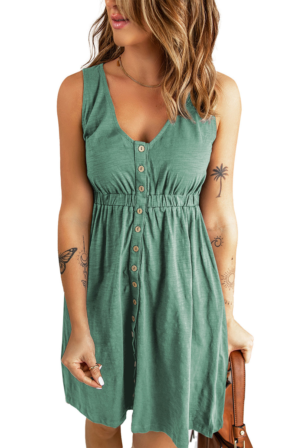 Olivia | Mouwloze Mini Jurk Met Hoge Taille - Fashion Lab