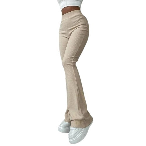 Adria | Flared Ribbed Broek - Fashion Lab