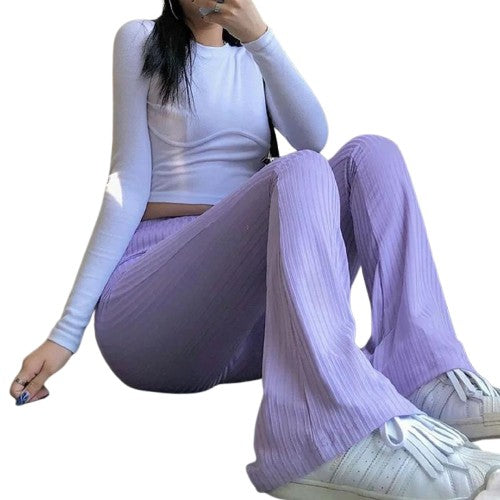 Adria | Flared Ribbed Broek - Fashion Lab
