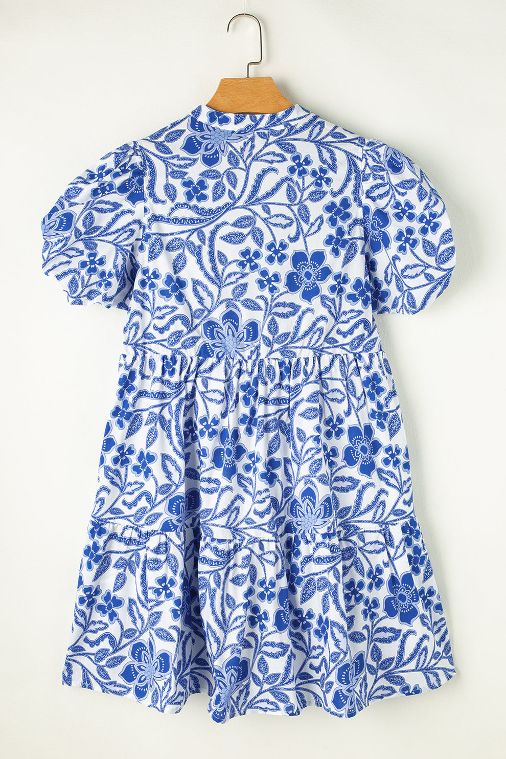 Paige | Blauwe Bloemenprint Jurk - Fashion Lab