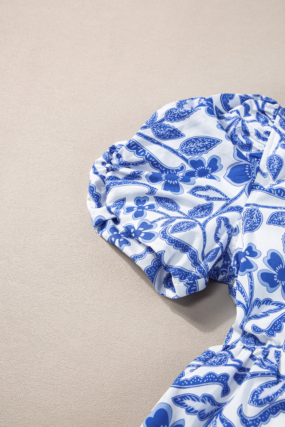 Paige | Blauwe Bloemenprint Jurk - Fashion Lab