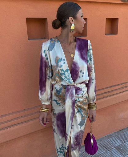 Penelope | Elegante Zomerjurk Met V-Hals - Fashion Lab