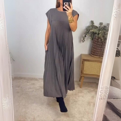 Philomena | Lange Geplooide Jurk - Fashion Lab