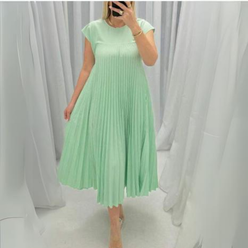 Philomena | Lange Geplooide Jurk - Fashion Lab