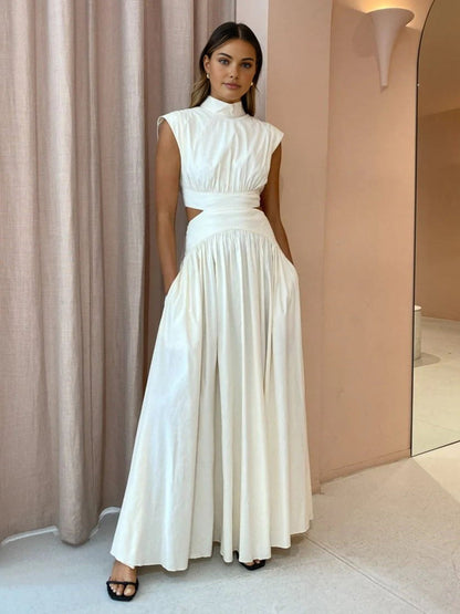 Polina | Lange Mock Neck Cut Out Jurk - Fashion Lab