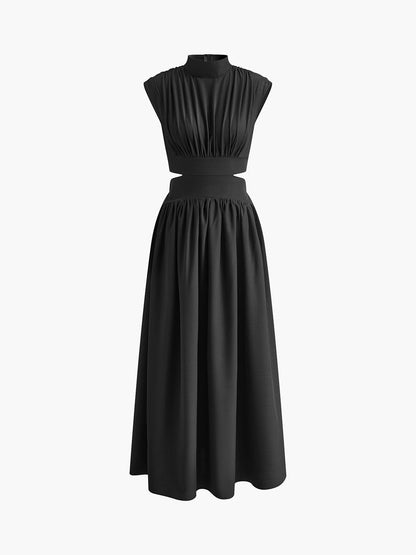 Polina | Lange Mock Neck Cut Out Jurk - Fashion Lab