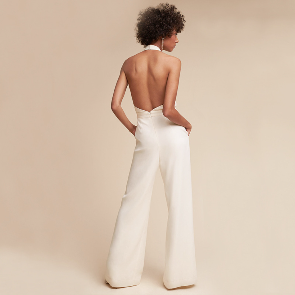 Jumpsuit voor dames – Rachel | Wijde Broeken Effen Casual Lange Jumpsuits