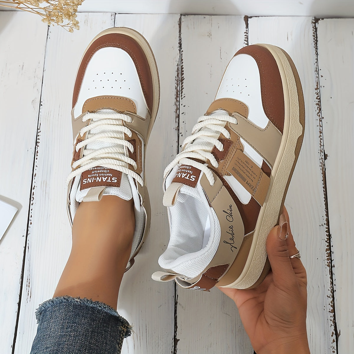 Schoenen voor dames – Sasha | Stijlvolle Colorblock Trendy Sneakers voor Dames